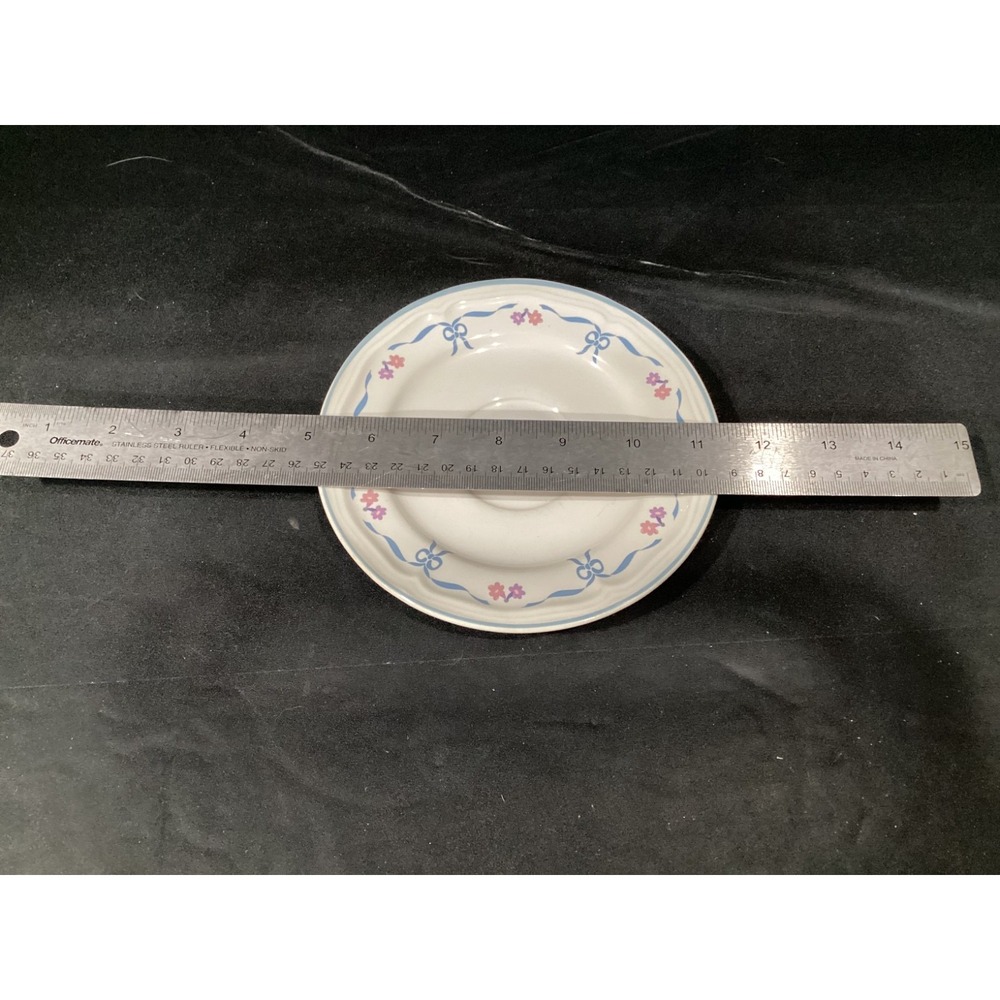 Vintage Newcor "BLUE RIBBON" Set of 4 Saucers by Victoria
